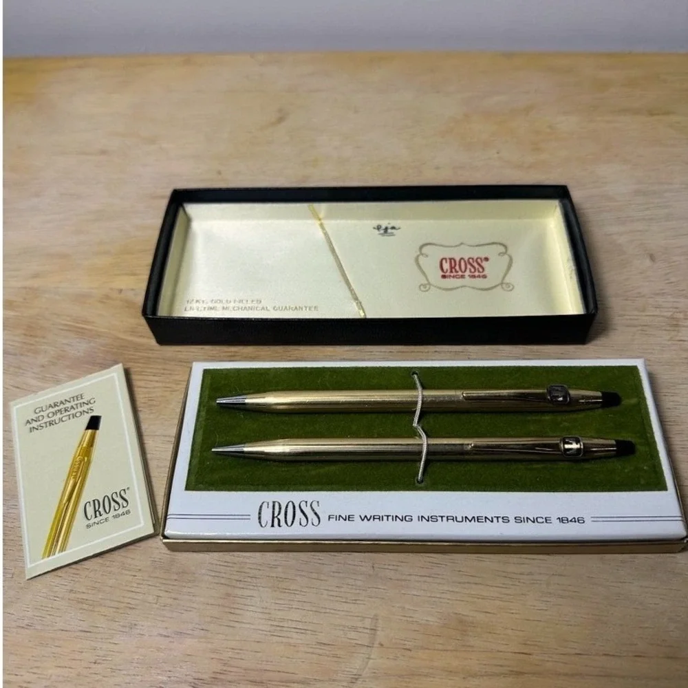 Vintage Cross Classic Century 6601 1/20 12KT Gold Filled Pen & Pencil Set - Work